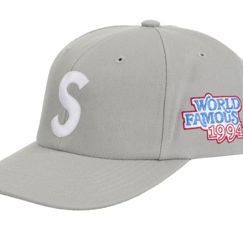 Gray Baseball Cap with Embroidered Details